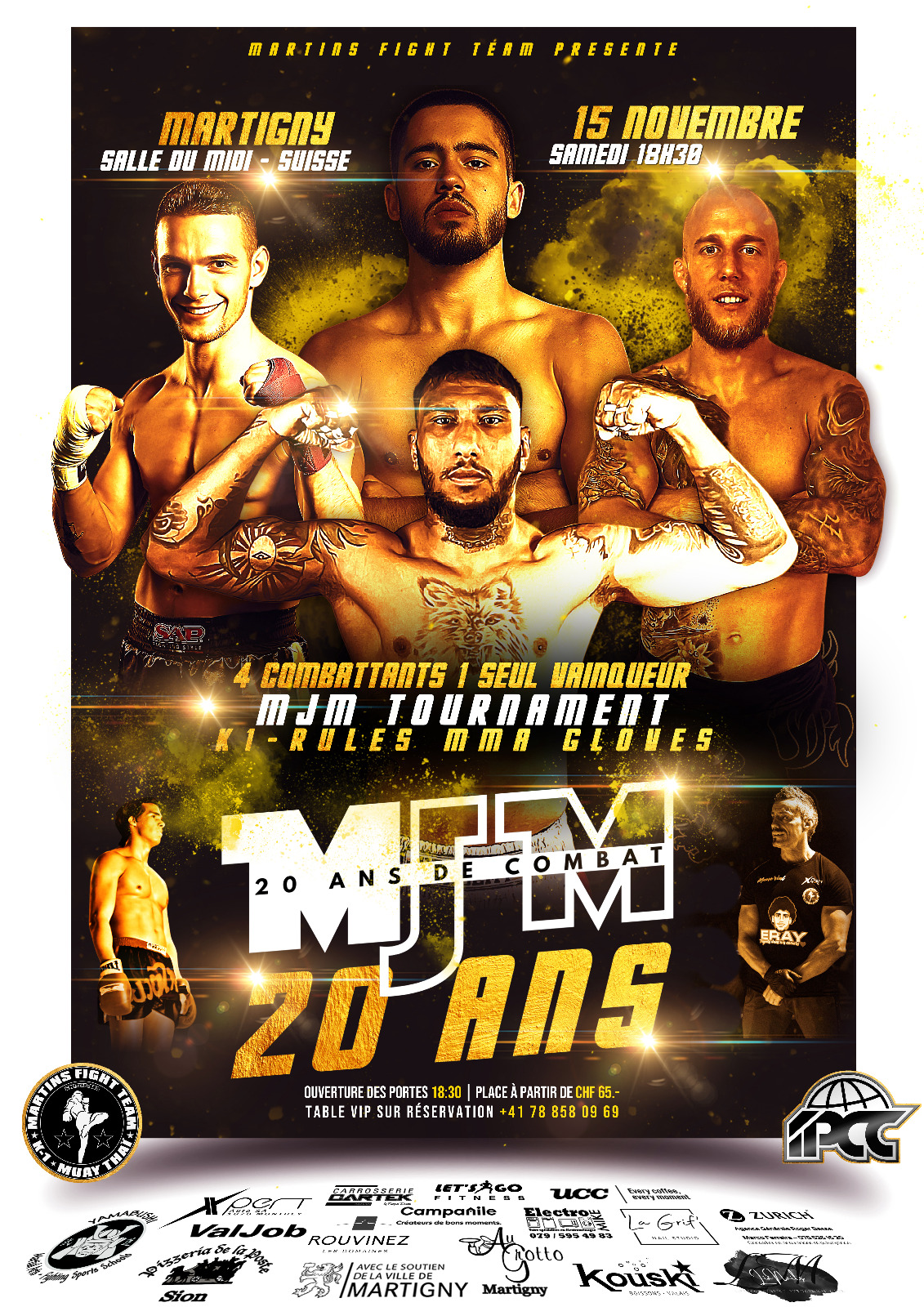 Affiche officielle de l'événement MJM 20 ans des combats à Martigny