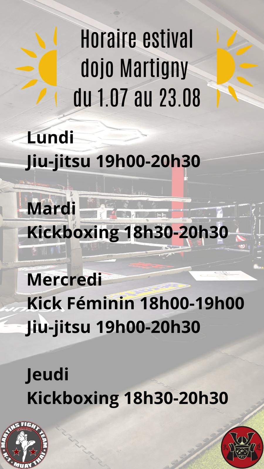Horaires été 2